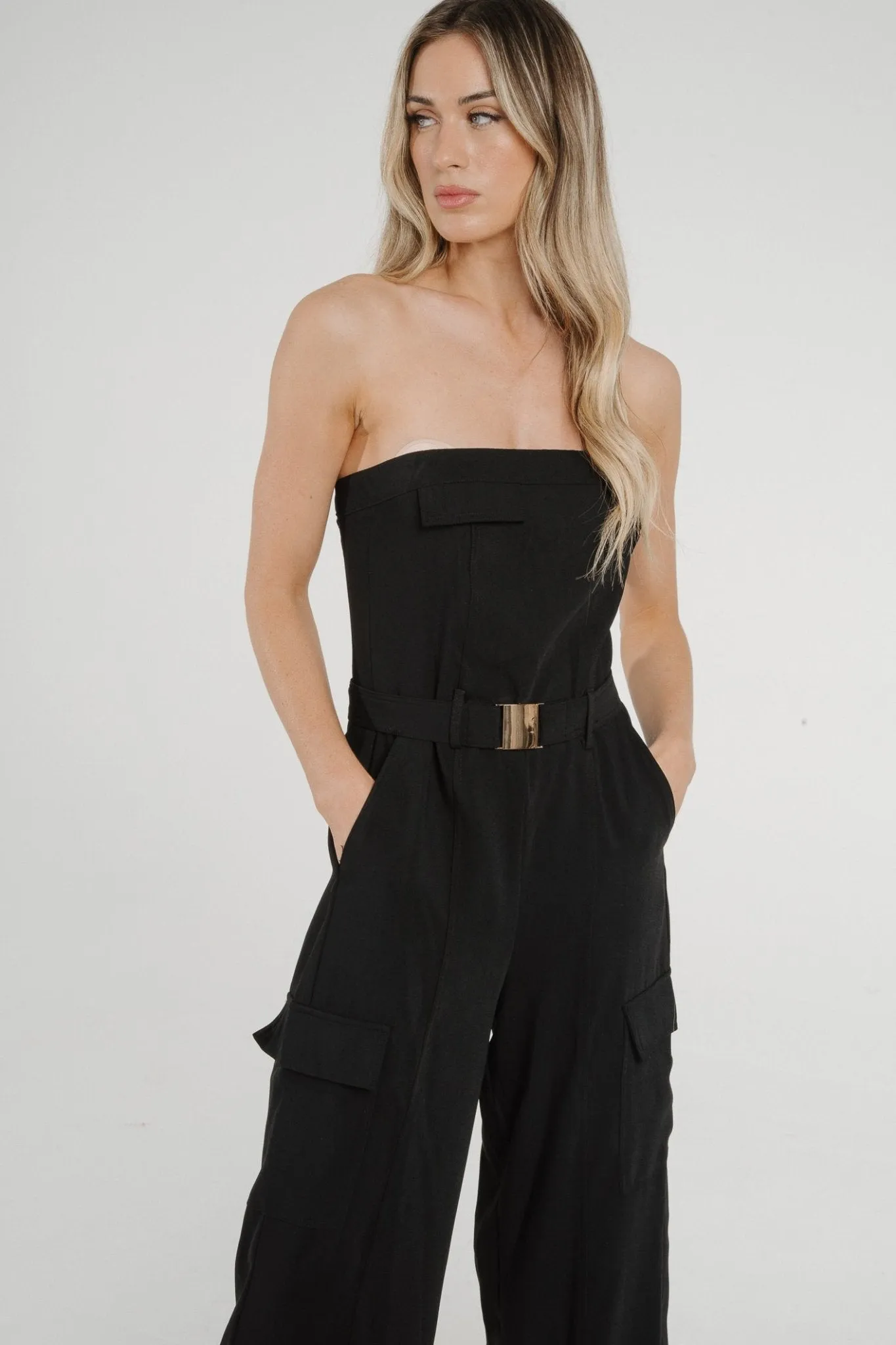 Holly Bandeau Jumpsuit In Black