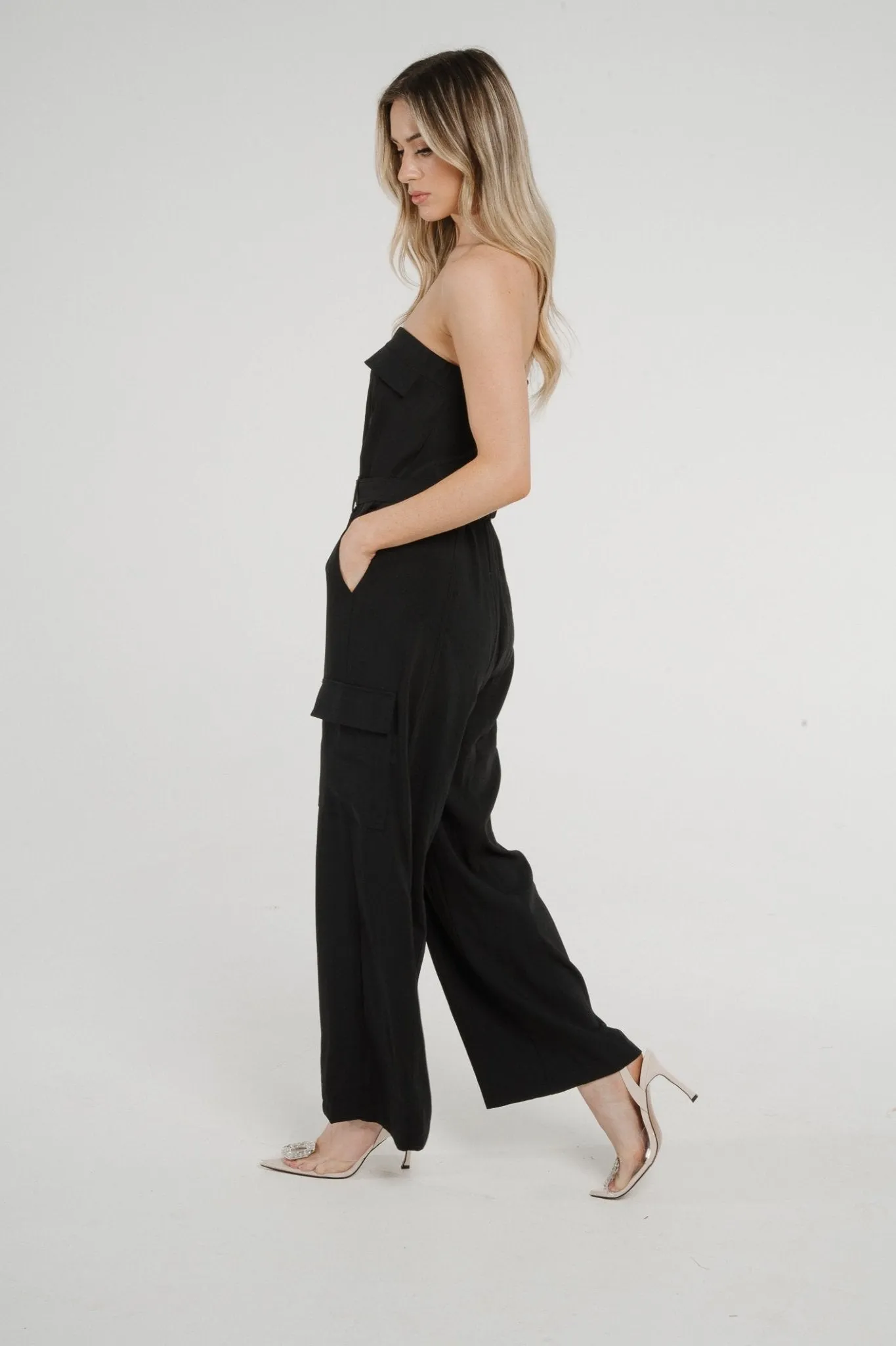 Holly Bandeau Jumpsuit In Black