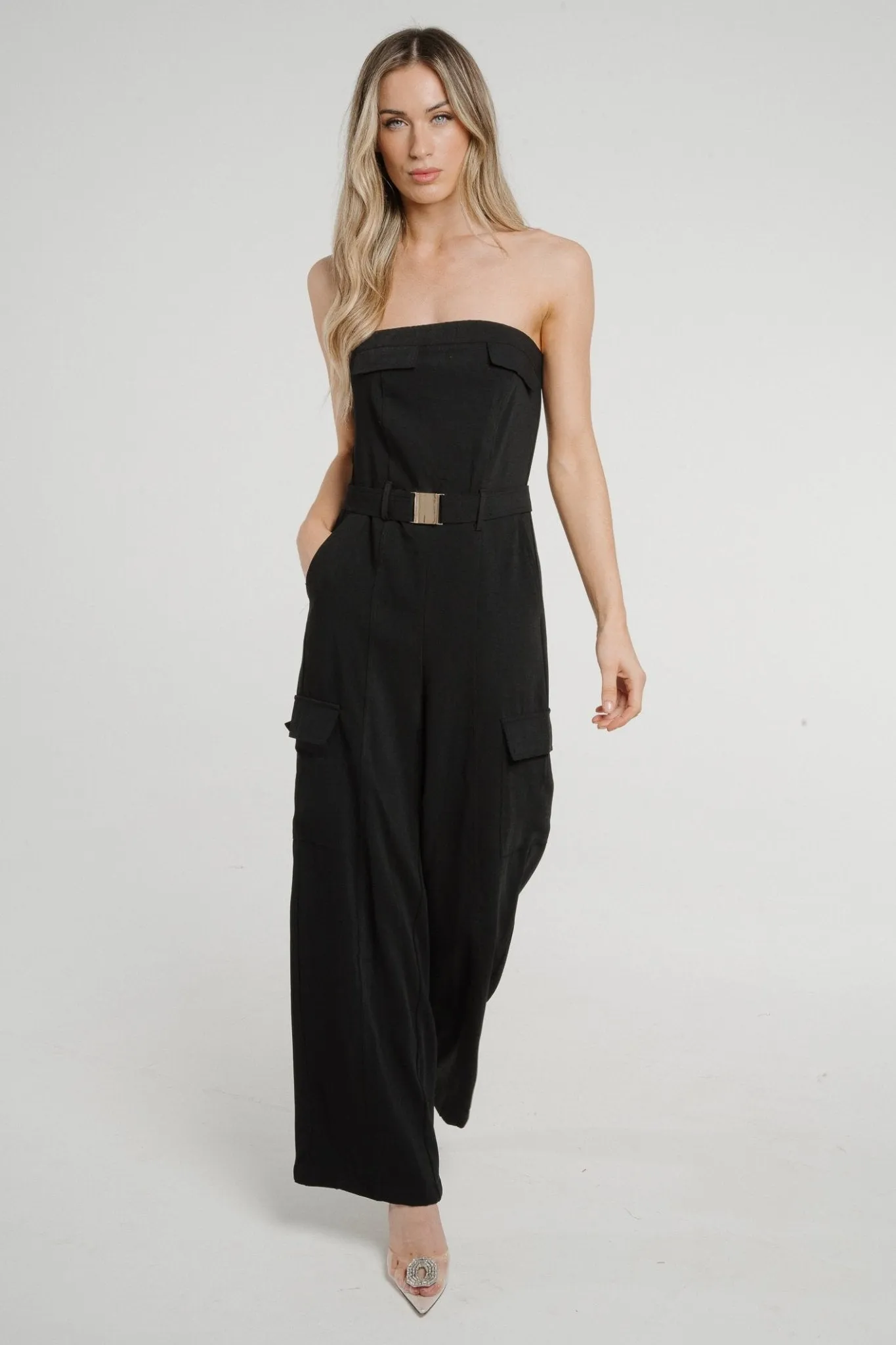 Holly Bandeau Jumpsuit In Black