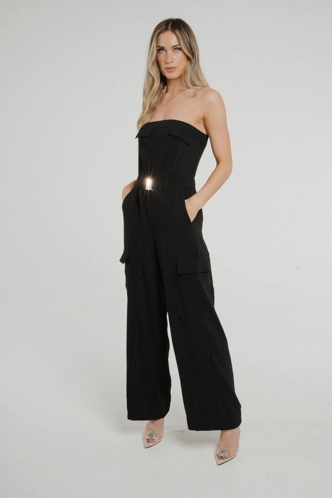 Holly Bandeau Jumpsuit In Black