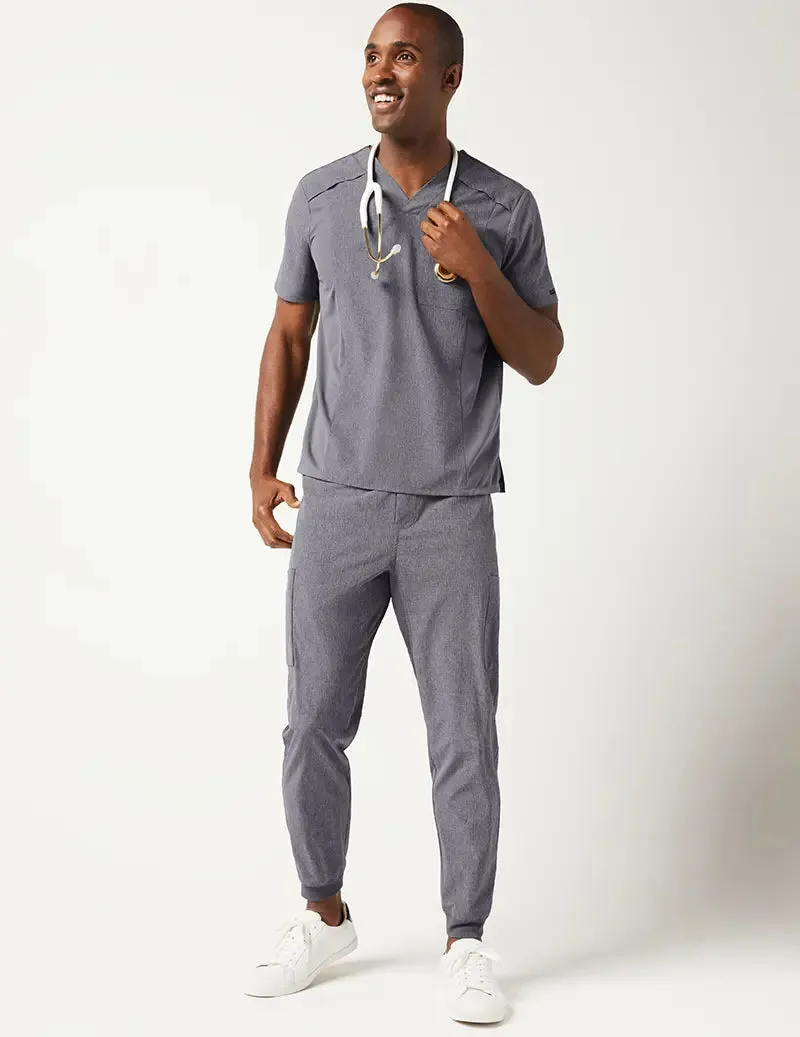 Jaanuu Men's Mesh Detail Jogger Pant - Heathered Grey
