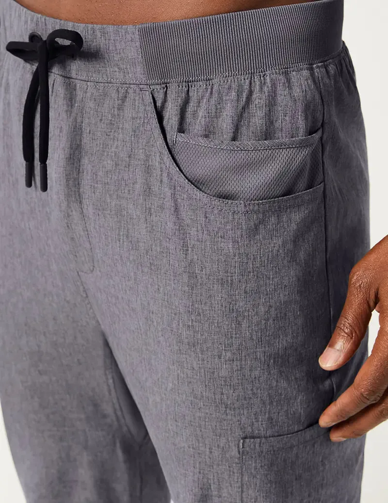 Jaanuu Men's Mesh Detail Jogger Pant - Heathered Grey