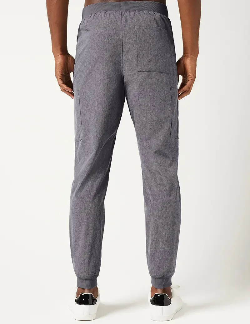 Jaanuu Men's Mesh Detail Jogger Pant - Heathered Grey