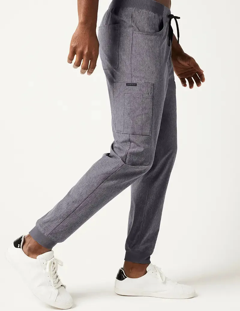 Jaanuu Men's Mesh Detail Jogger Pant - Heathered Grey