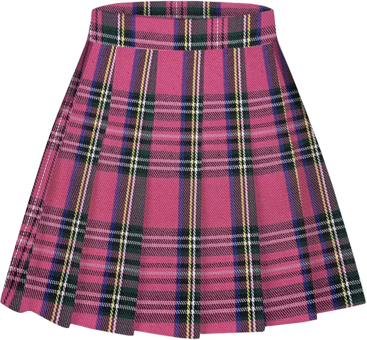 Joe Wenko Girls Women's Pleated Skirt, High Waist School Uniform A-Line Short Skirt