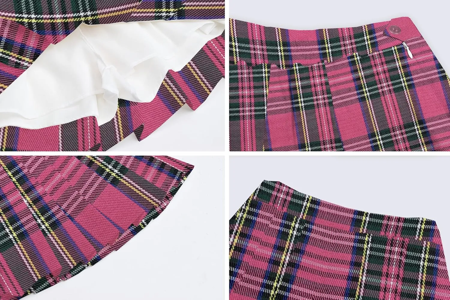 Joe Wenko Girls Women's Pleated Skirt, High Waist School Uniform A-Line Short Skirt