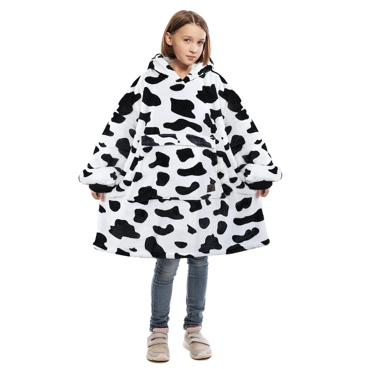 Kid Playful Patterns Sherpa Oversize Hoodie Blanket
