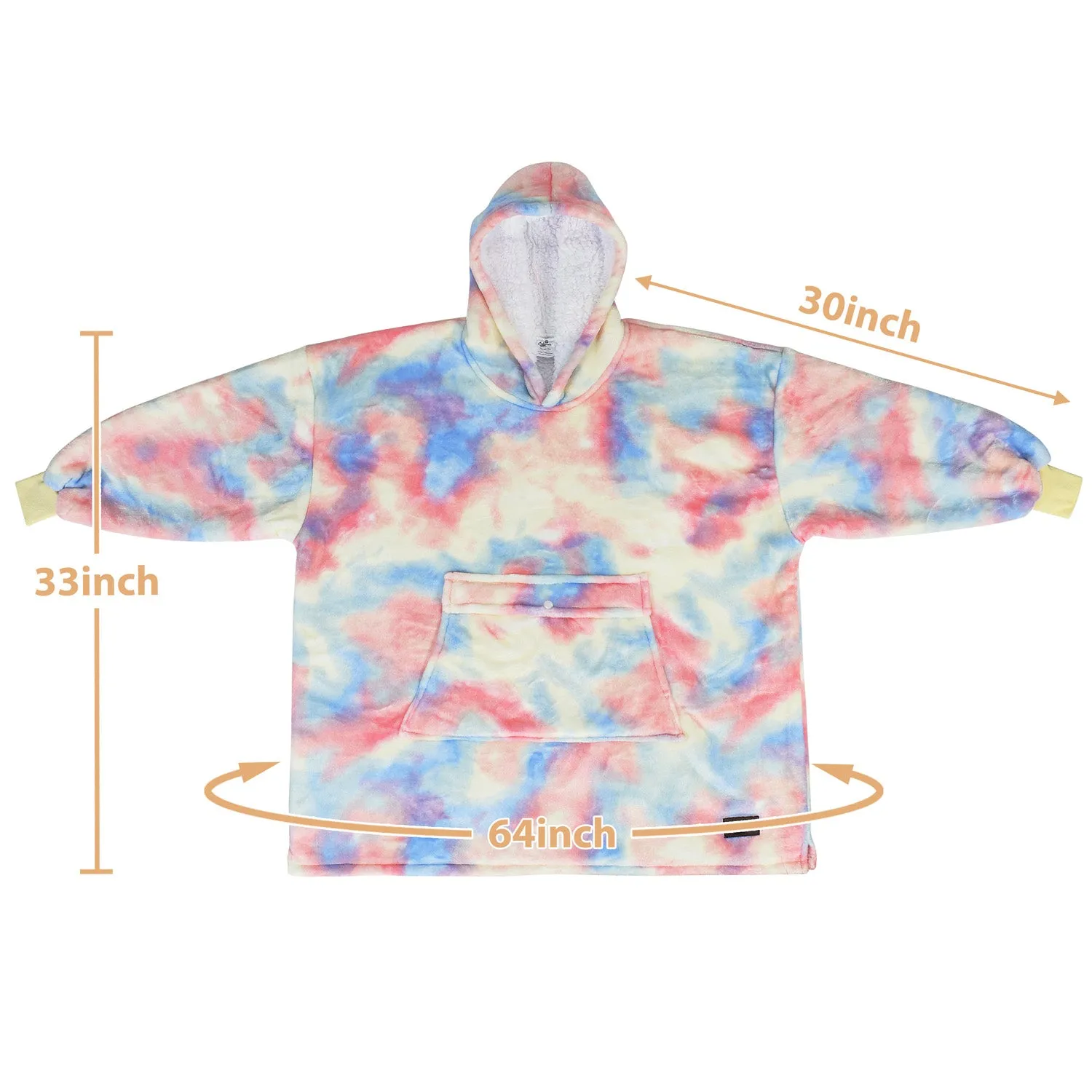 Kid Playful Patterns Sherpa Oversize Hoodie Blanket