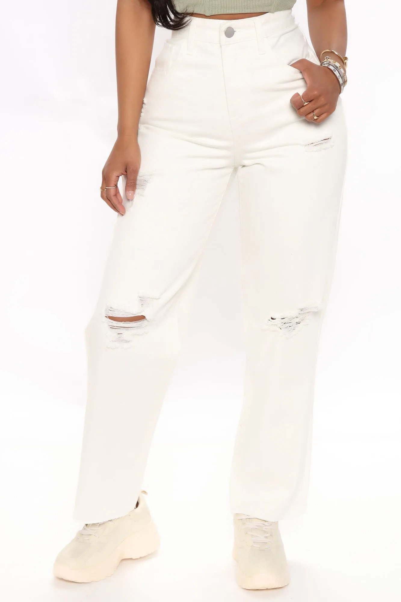 KittenAlarm - Only Love My Momma Jeans - Cream