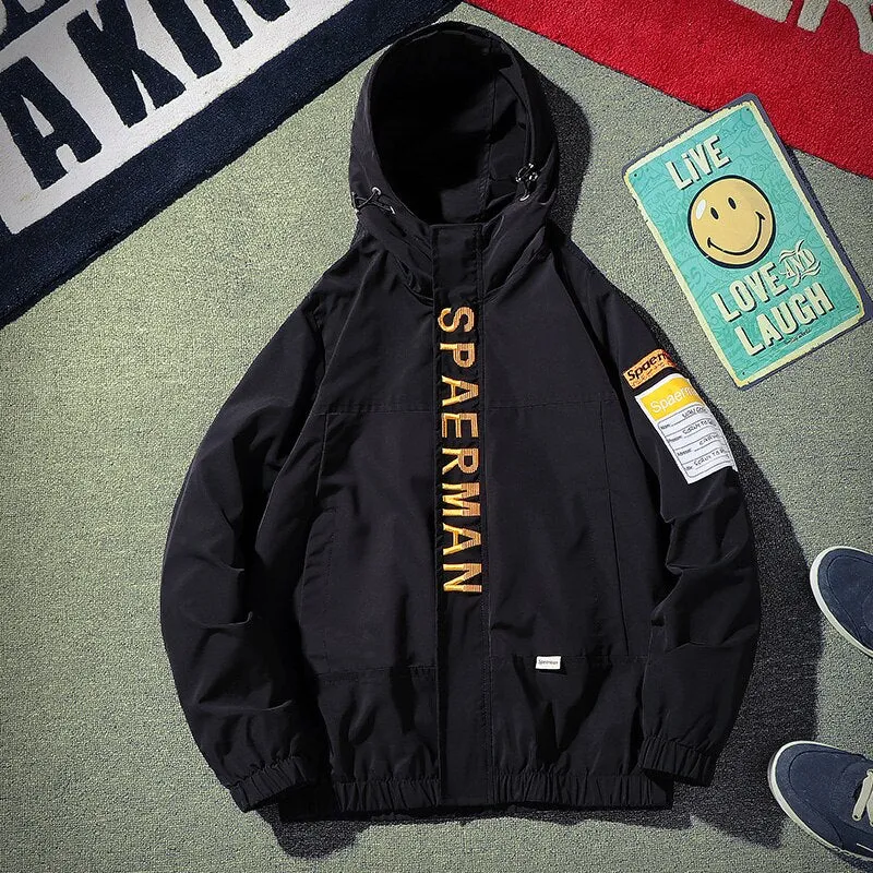 Kor Autumn Hooded Loose Windbreaker Jacket