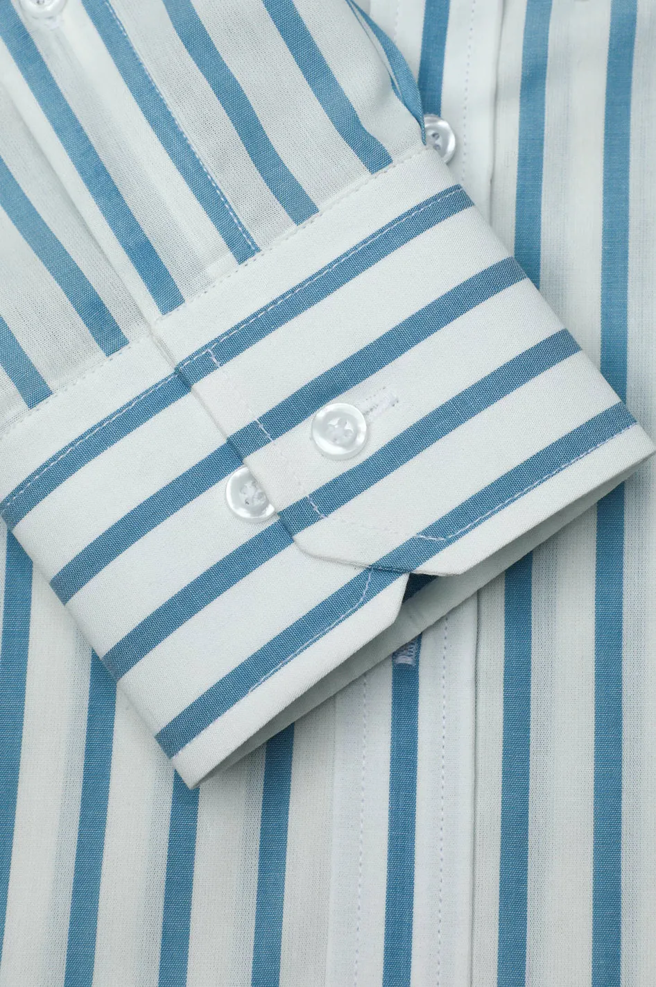Light Blue Awning Stripe Casual Shirt