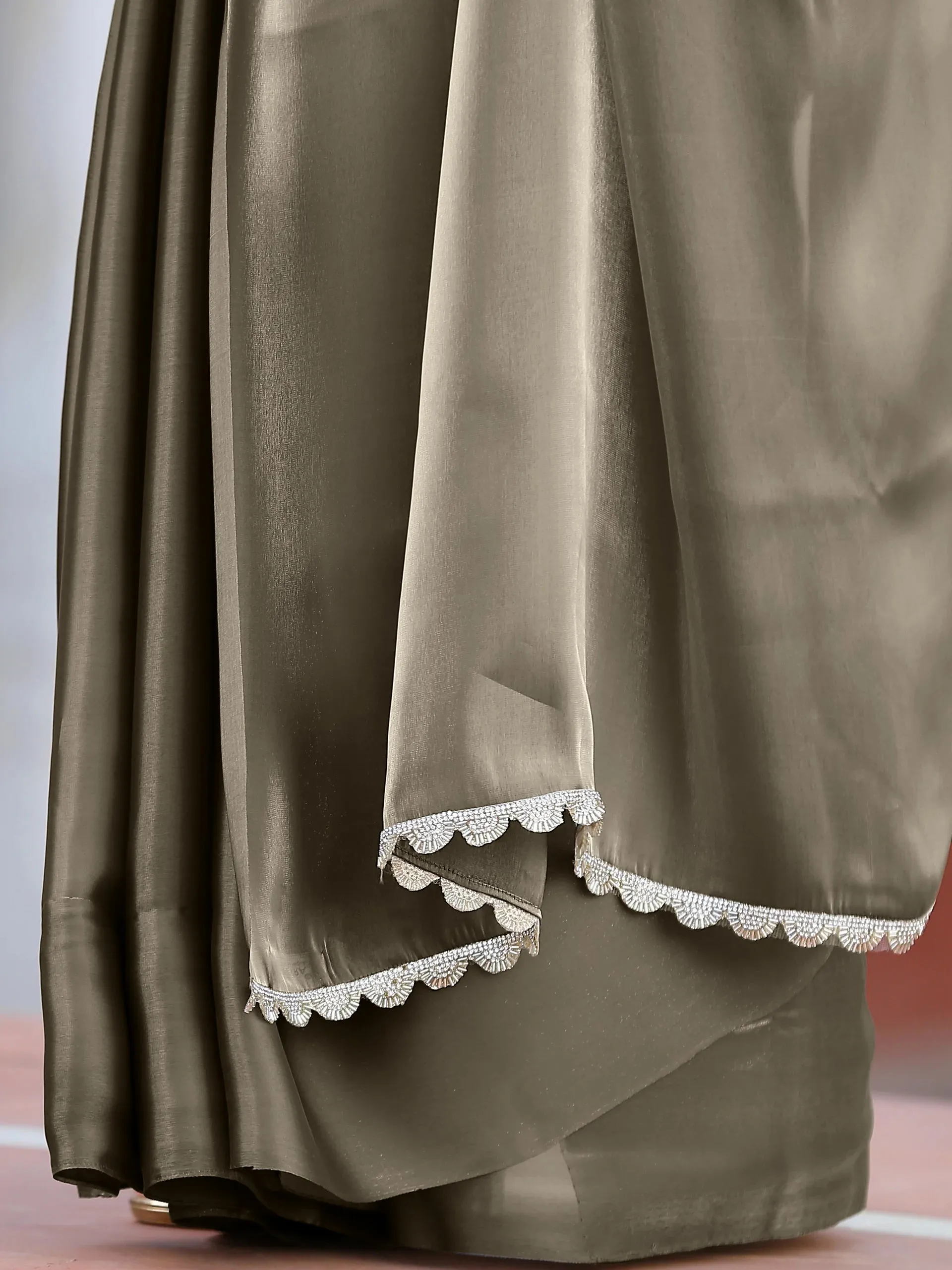 Liquid Gold saree with Lace