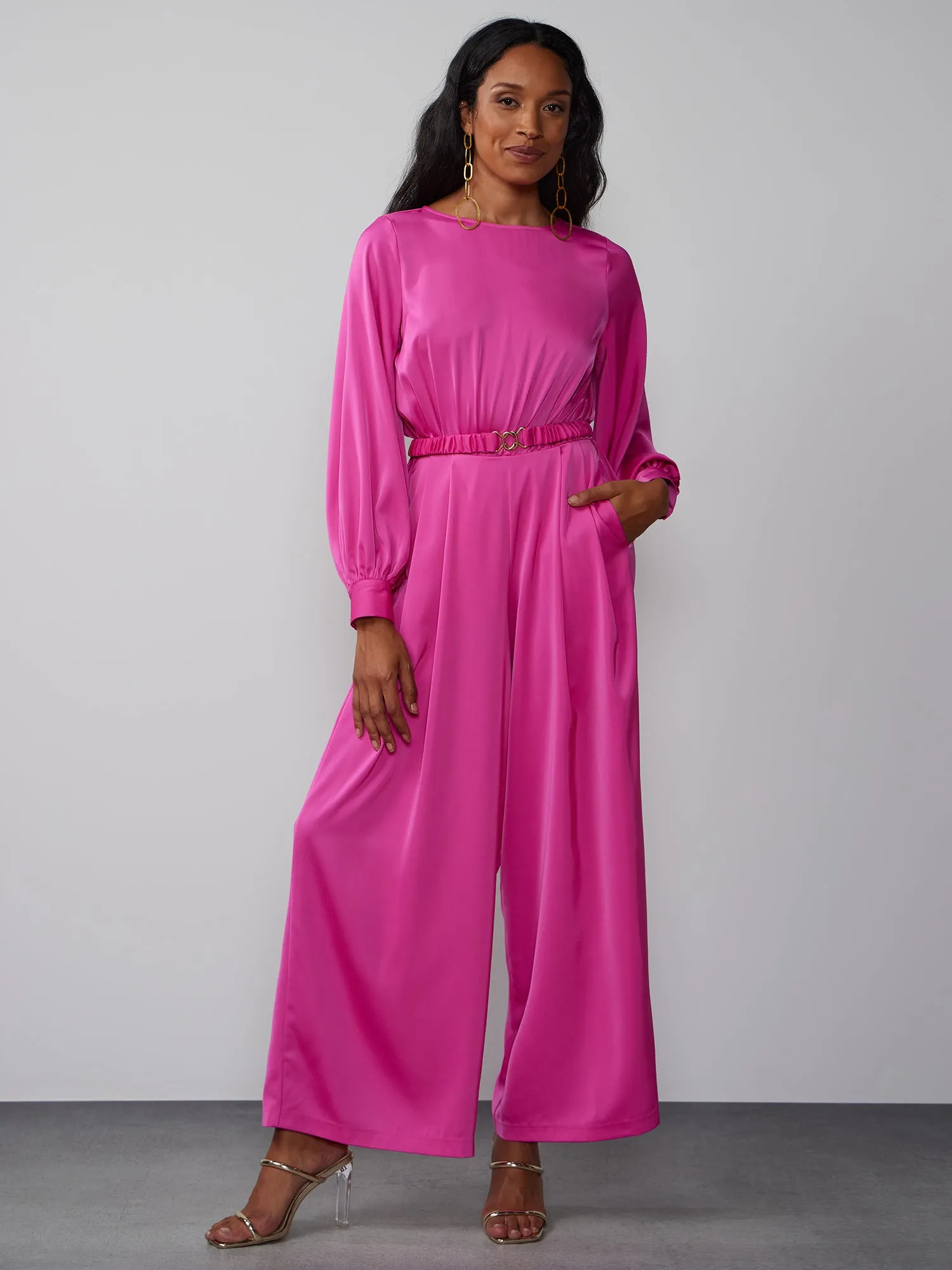 Long Sleeve Wide Leg Jumpsuit