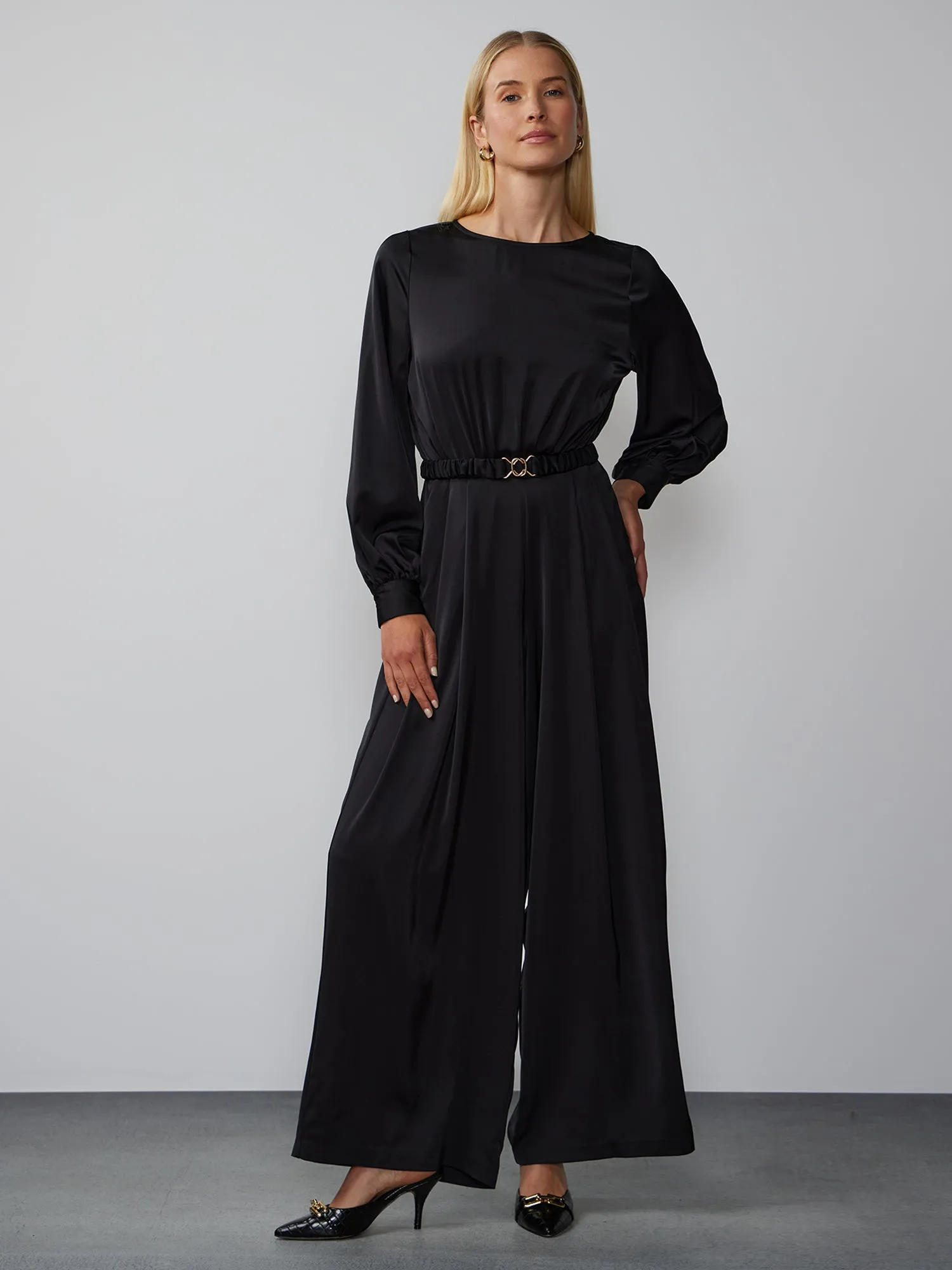 Long Sleeve Wide Leg Jumpsuit