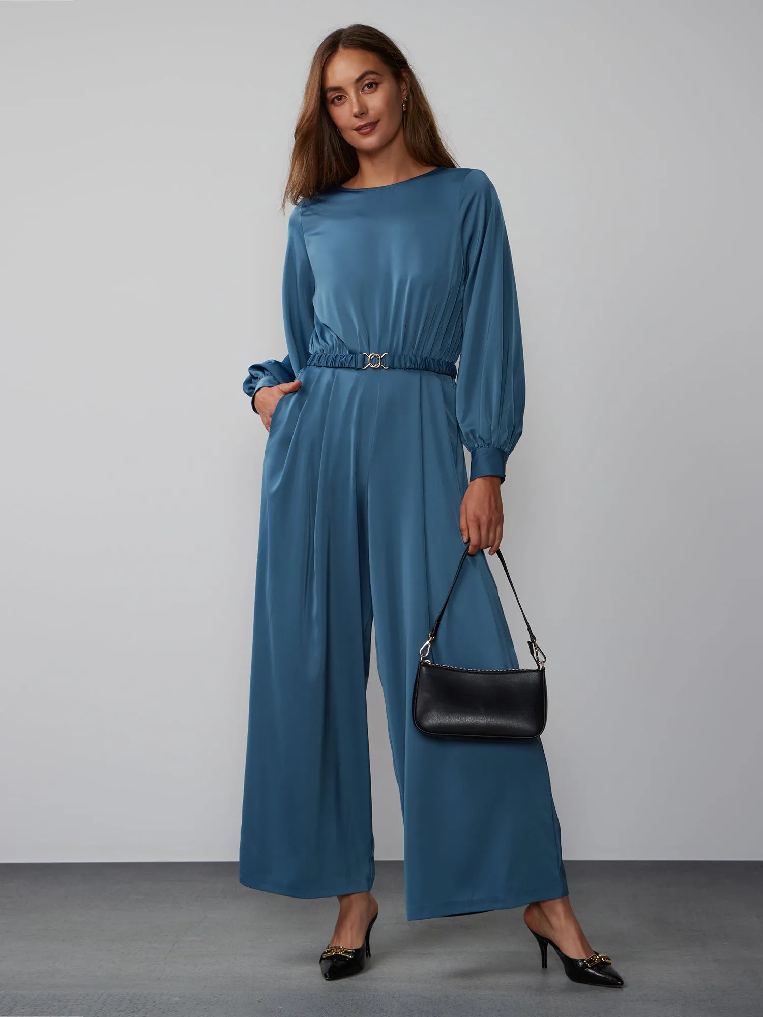 Long Sleeve Wide Leg Jumpsuit
