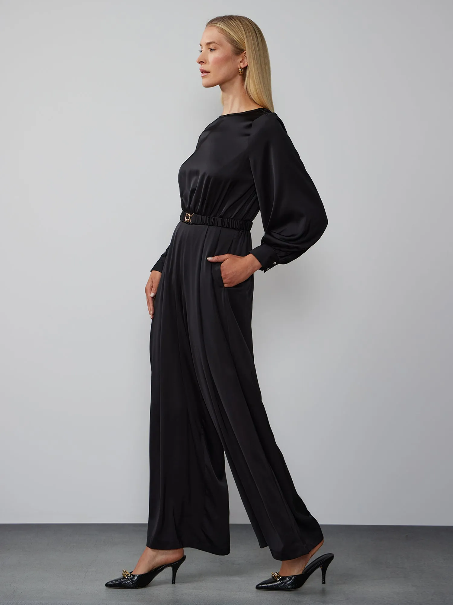 Long Sleeve Wide Leg Jumpsuit