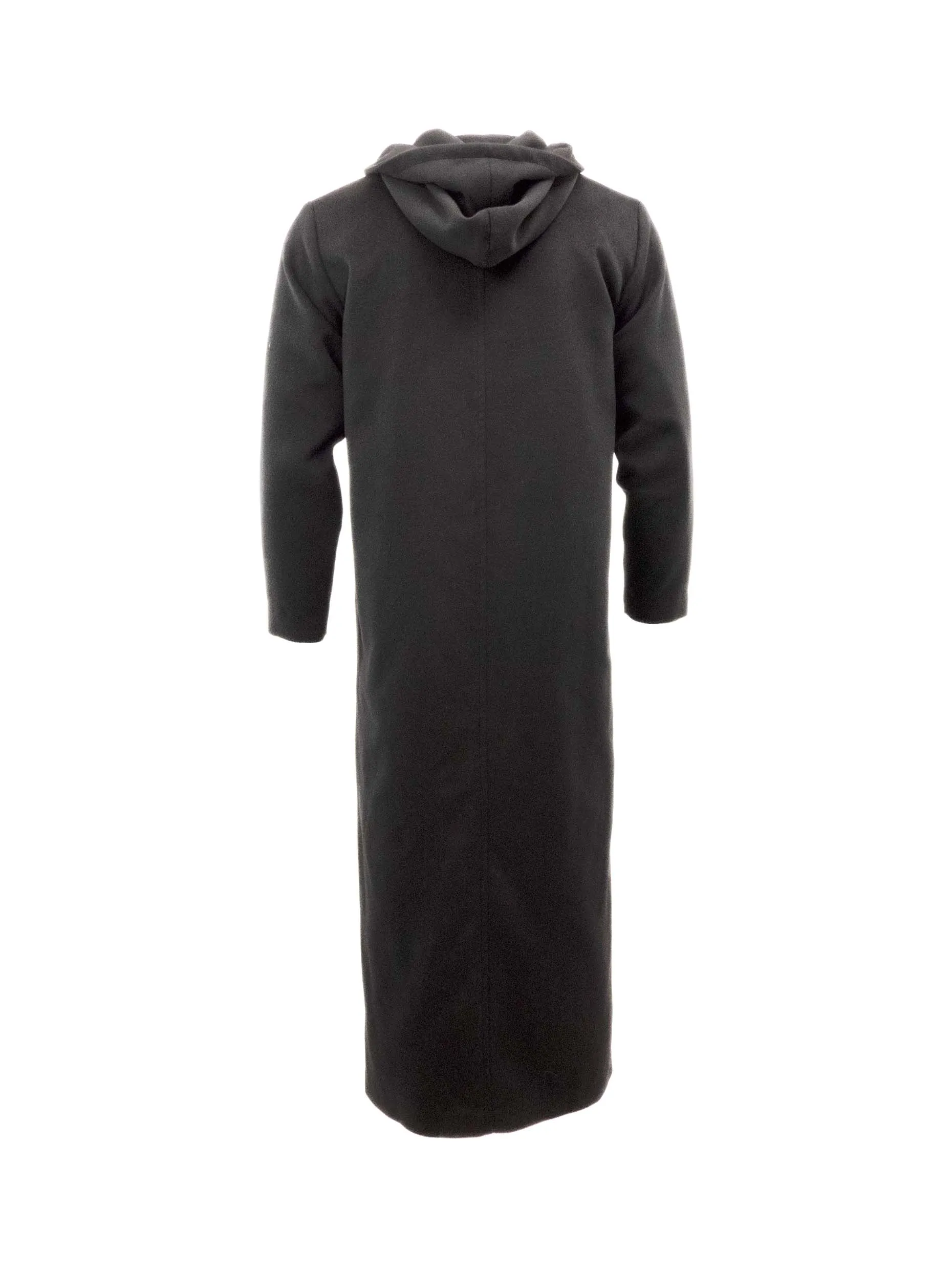 Longline Hooded Over Coat in Black