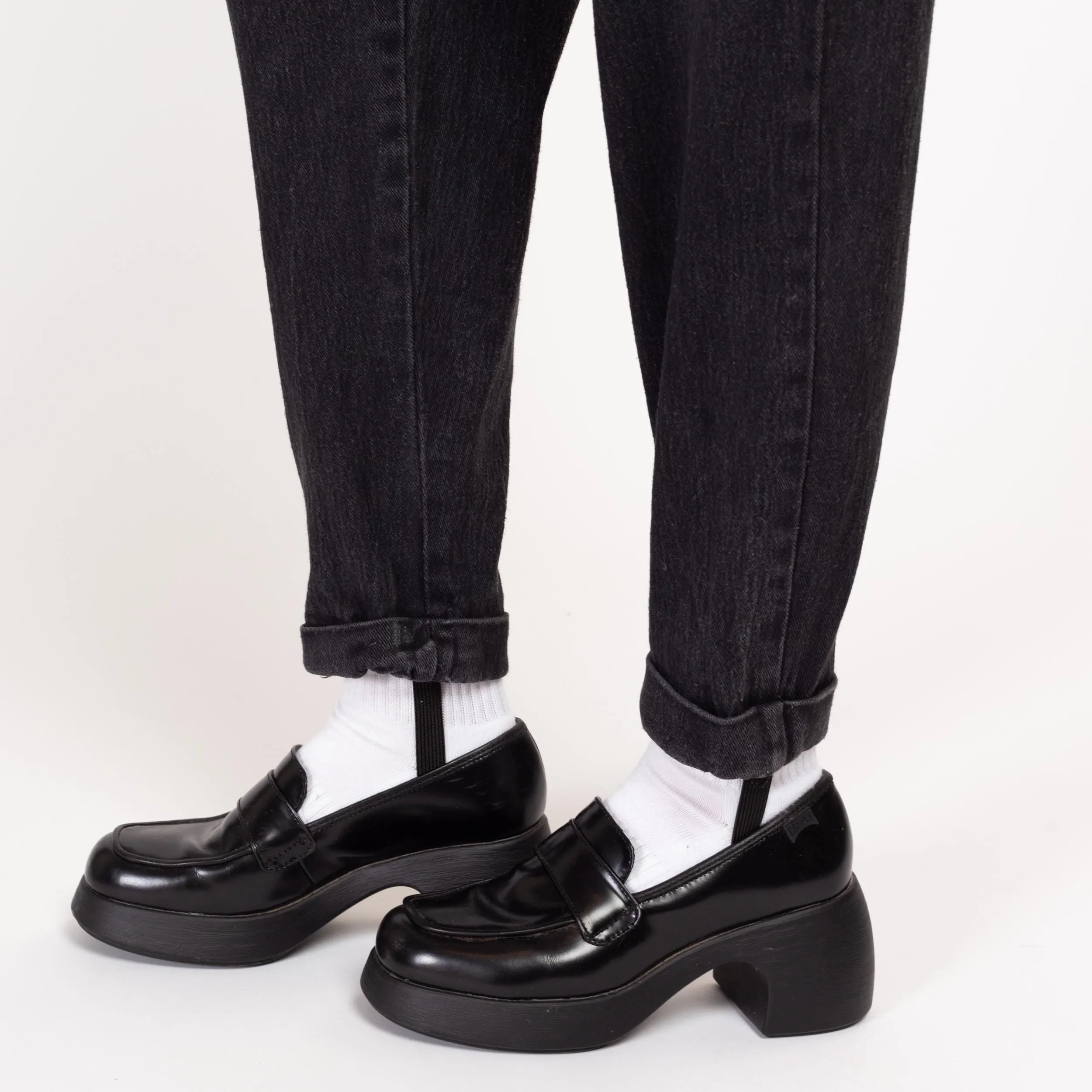 Medium 80s Black High Waisted Stirrup Jeans 28"-29"
