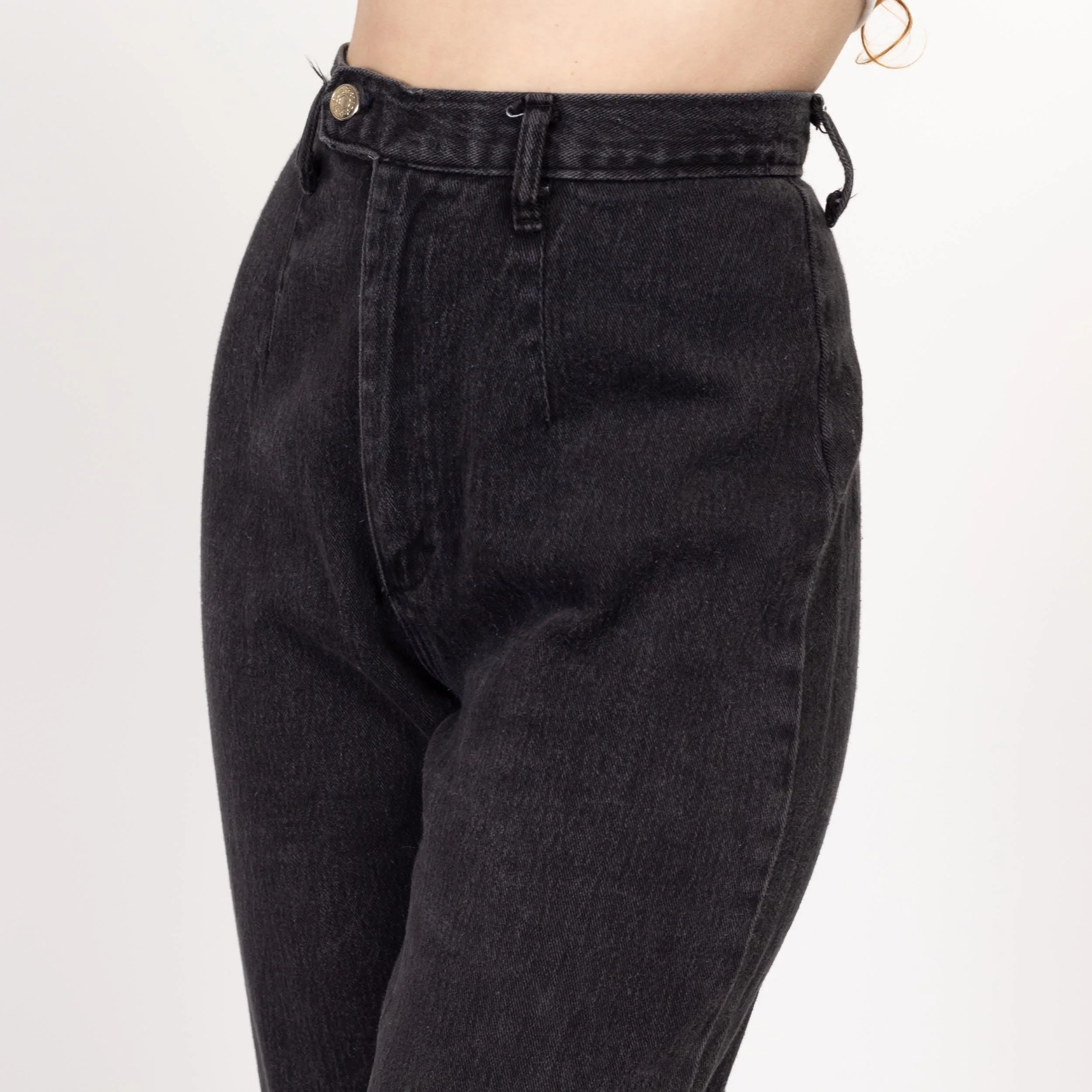 Medium 80s Black High Waisted Stirrup Jeans 28"-29"