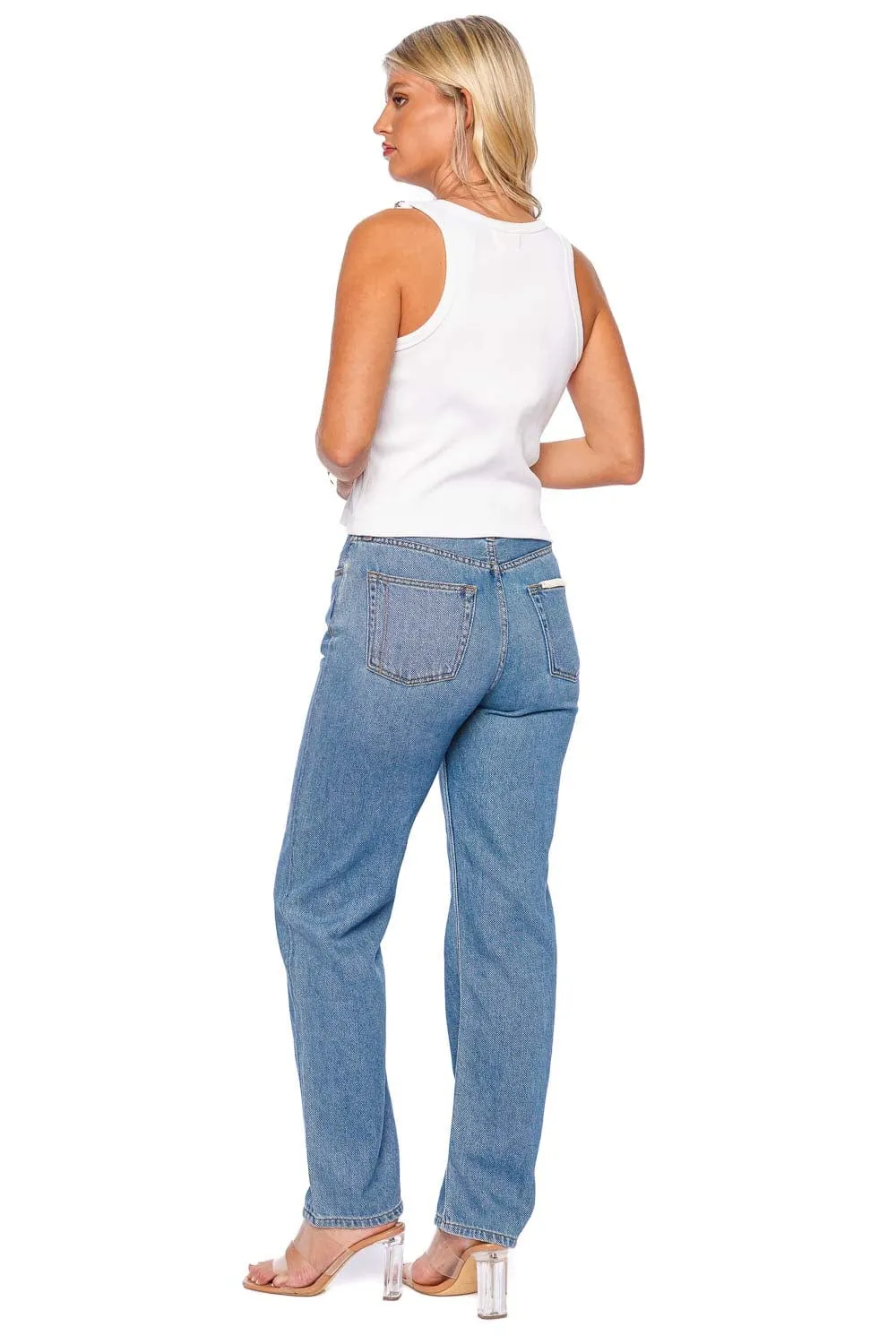 Mississippi White Buckle Ribbed Tank