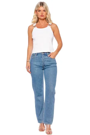 Mississippi White Buckle Ribbed Tank