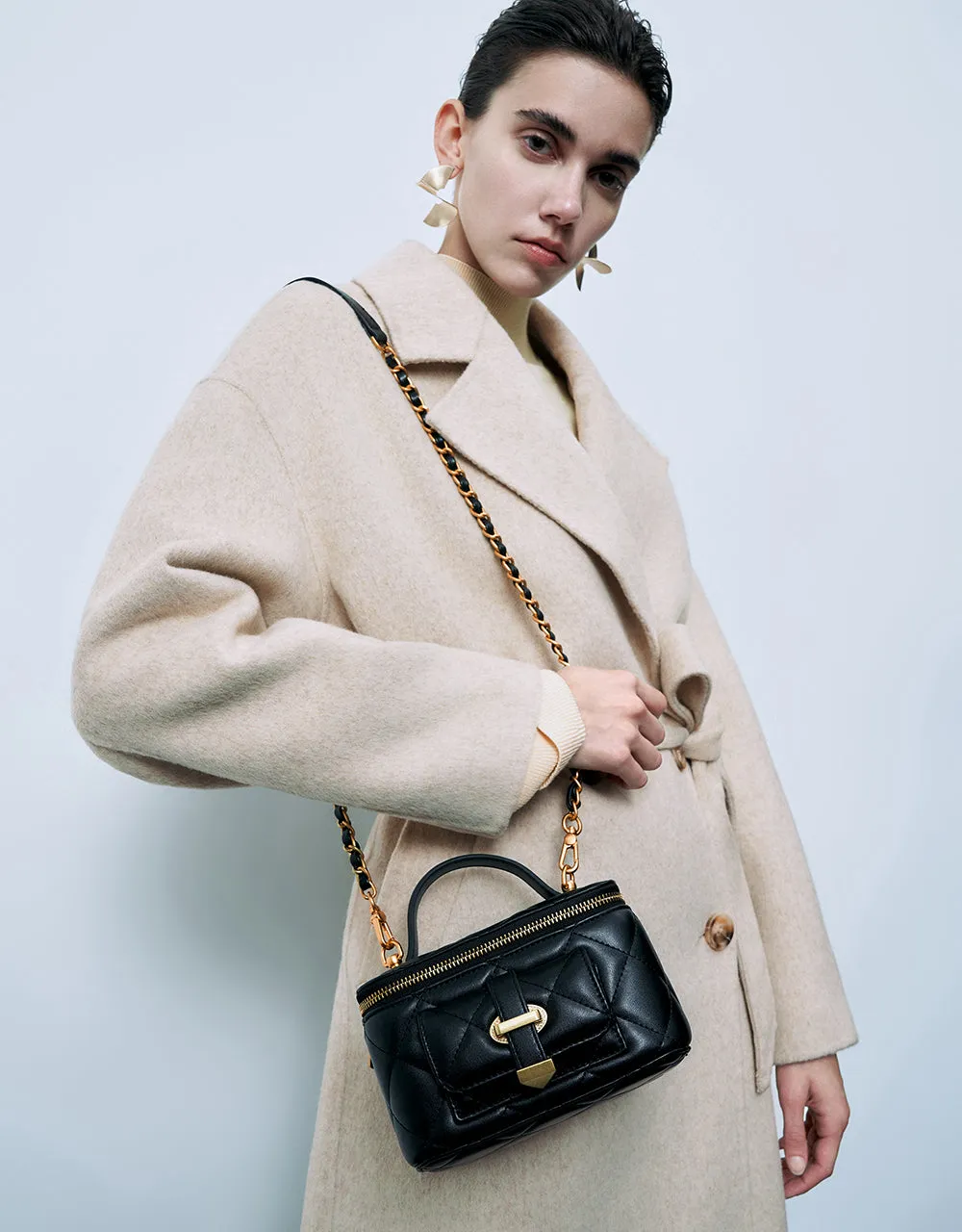 Notch Lapel Double Breasted Longline Coat