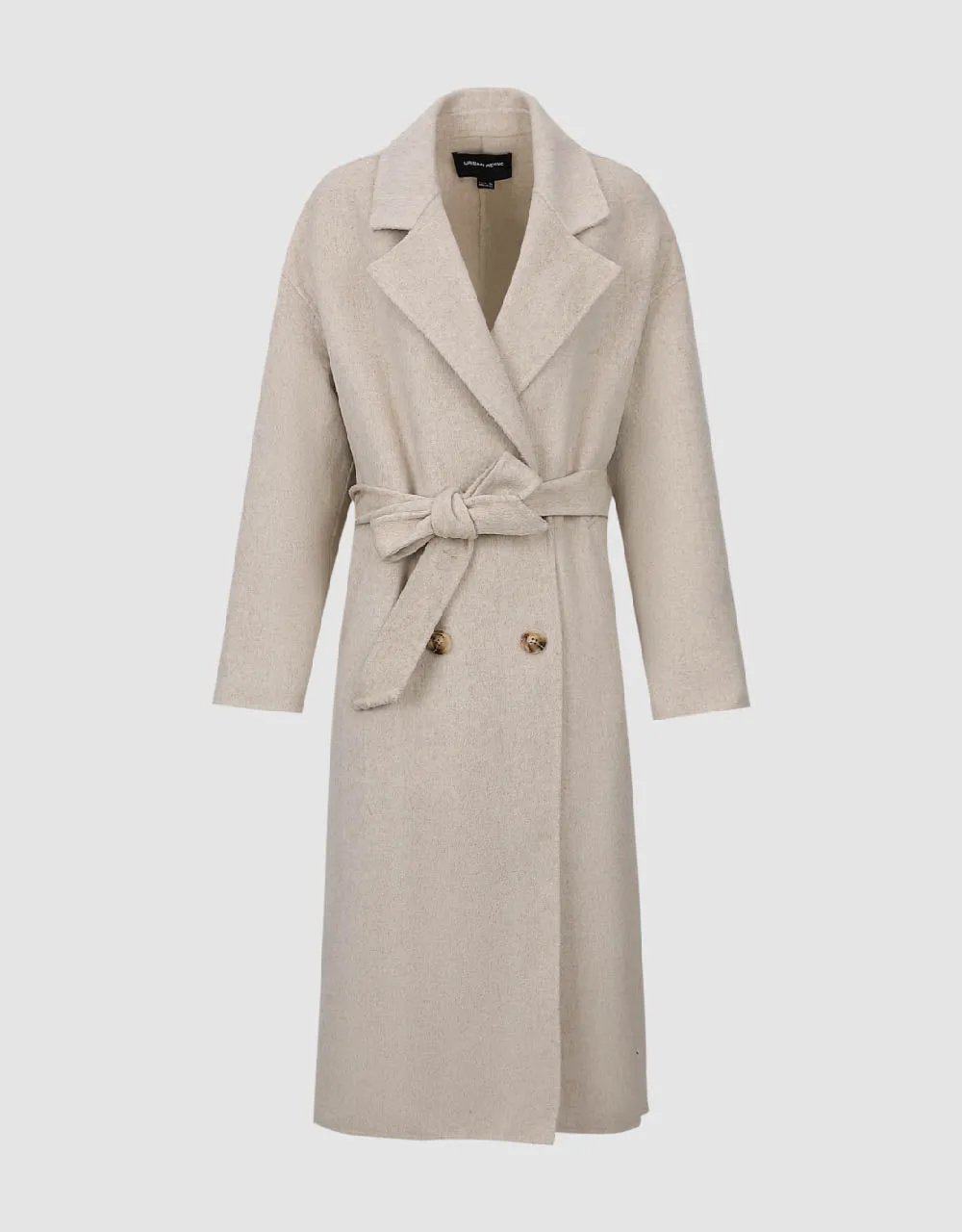 Notch Lapel Double Breasted Longline Coat