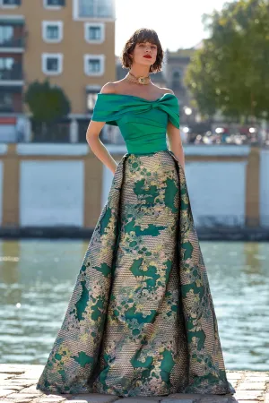 Off-The-shoulder Jacquard Organza Mermaid Dress