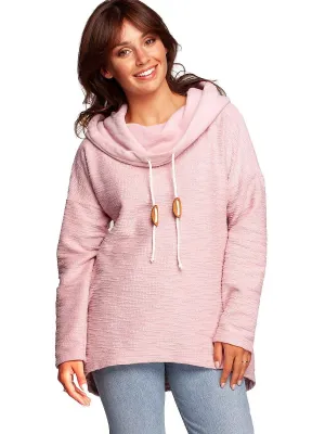 Oversized Pink BeWear Collared Hoodie