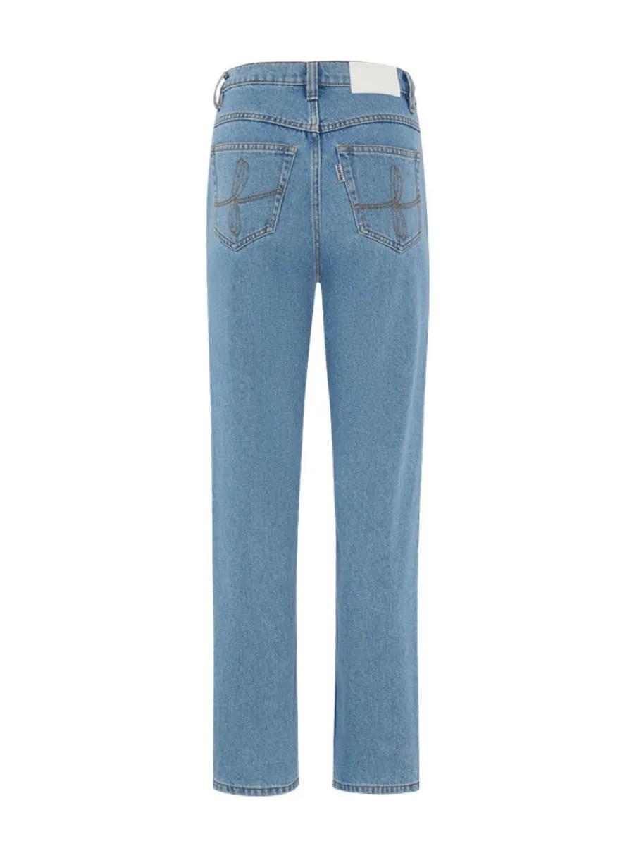 Primrose High Waisted Organic Mom Fit Patterned Jeans