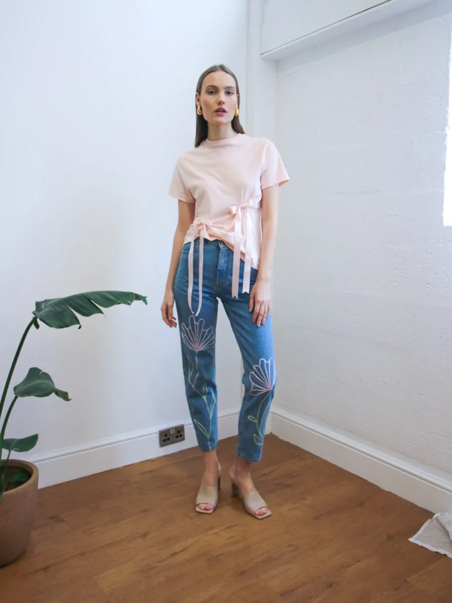 Primrose High Waisted Organic Mom Fit Patterned Jeans