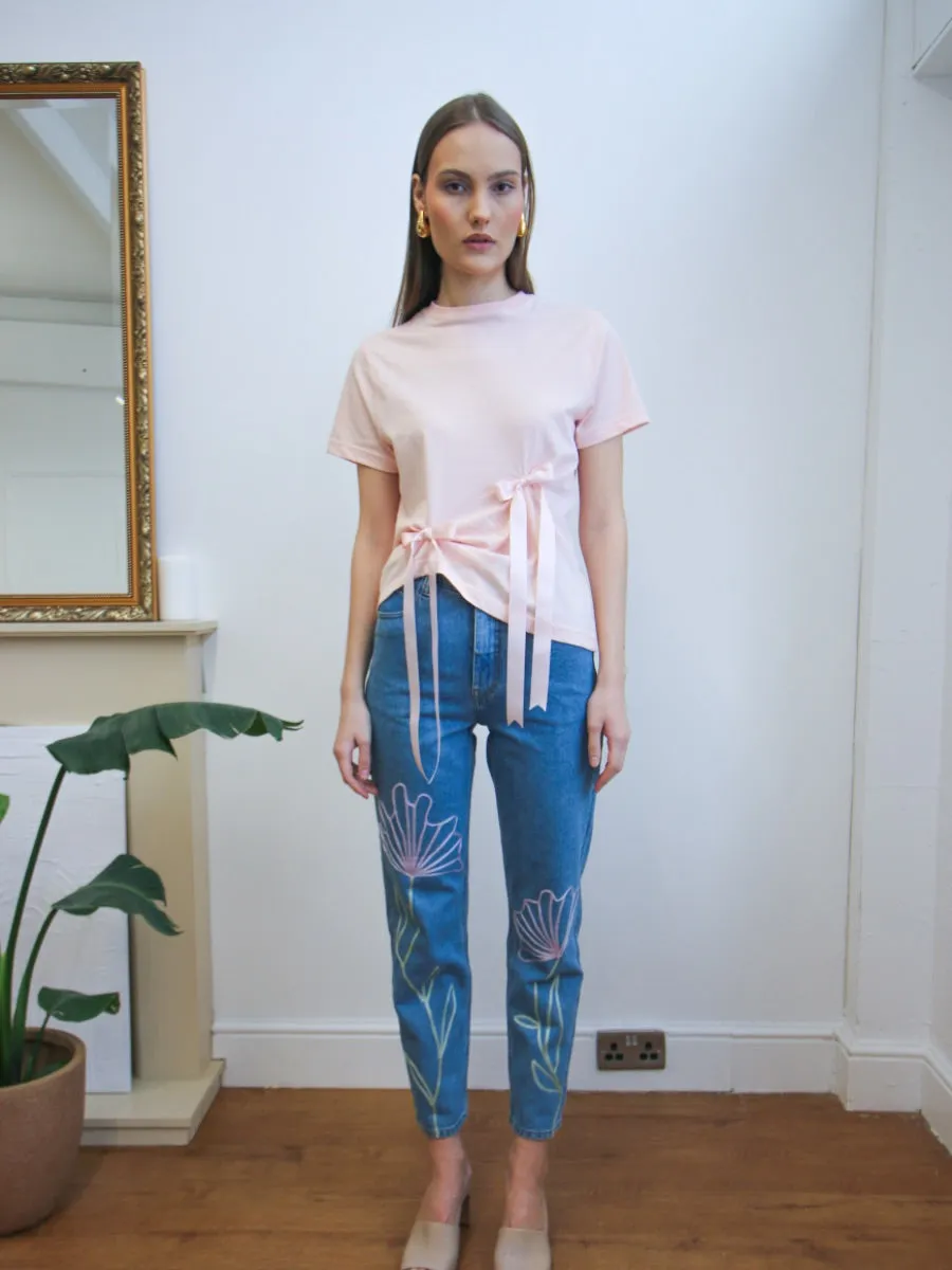 Primrose High Waisted Organic Mom Fit Patterned Jeans