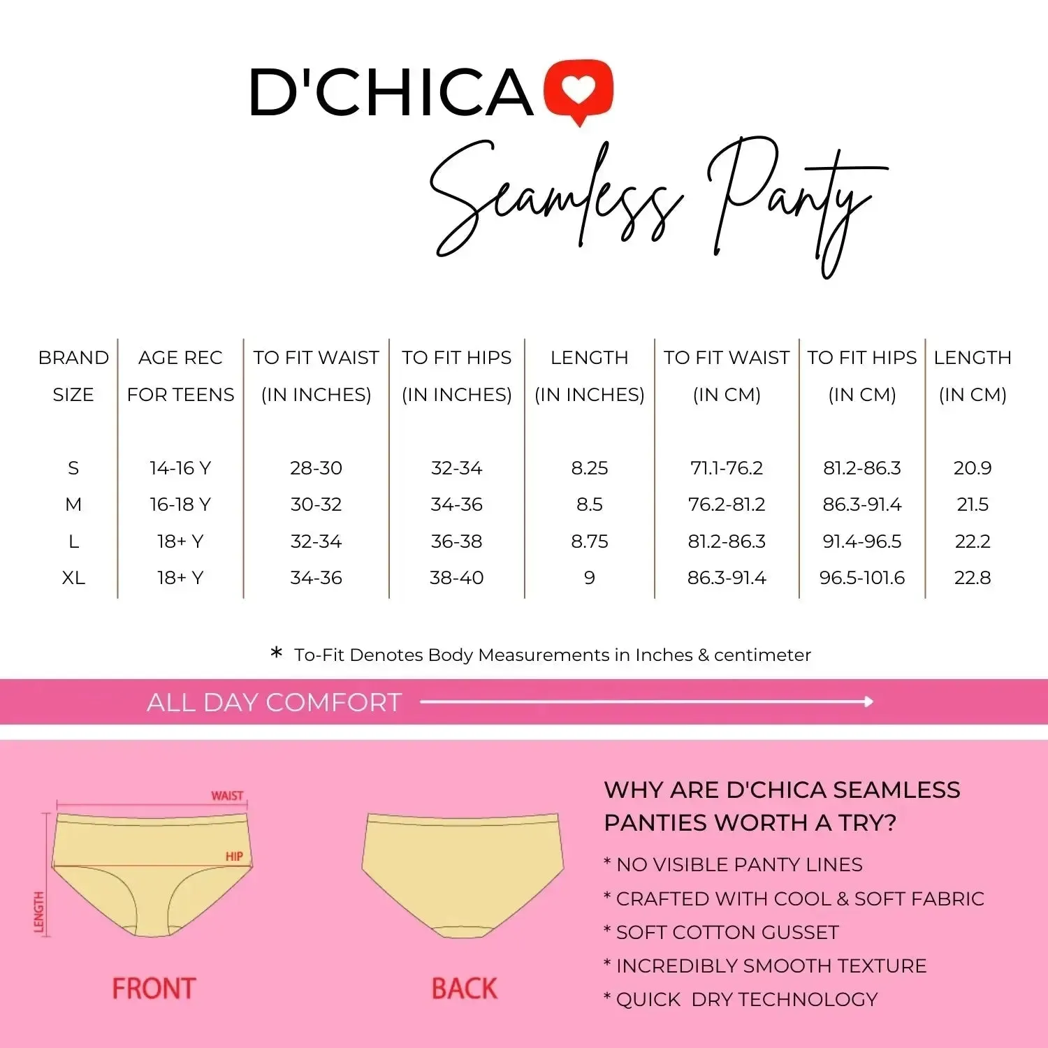 Seamless Hipster Panties For Women And Girls | Cotton Crotch & No Visible Panty Lines | Full Coverage Panties Set of 3 In Assorted Colours
