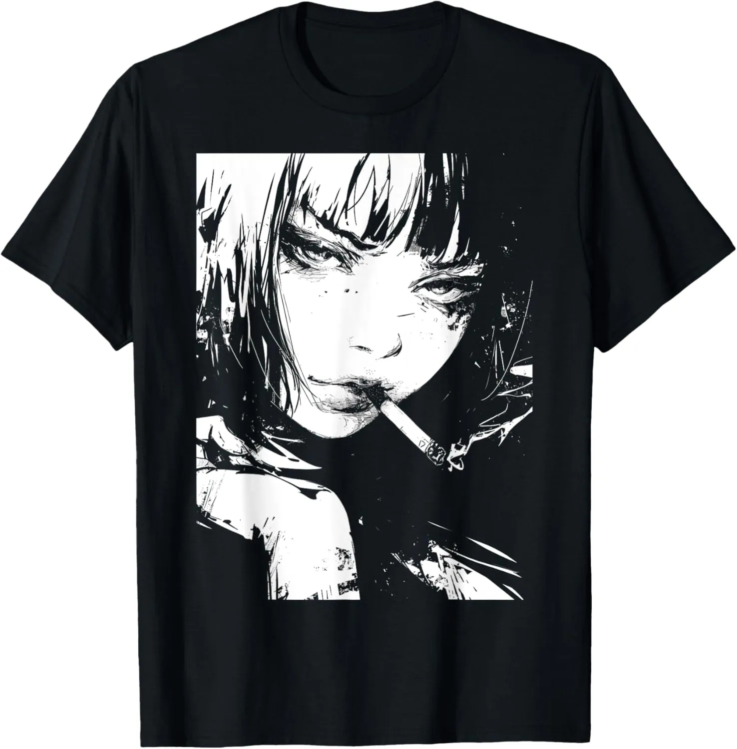 Soft Grunge Kawaii Anime Girl Smoking Waifu Otaku Japanese T-Shirt