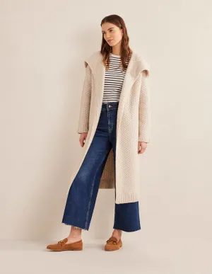 Textured Chunky Wool Coatigan-Shearling
