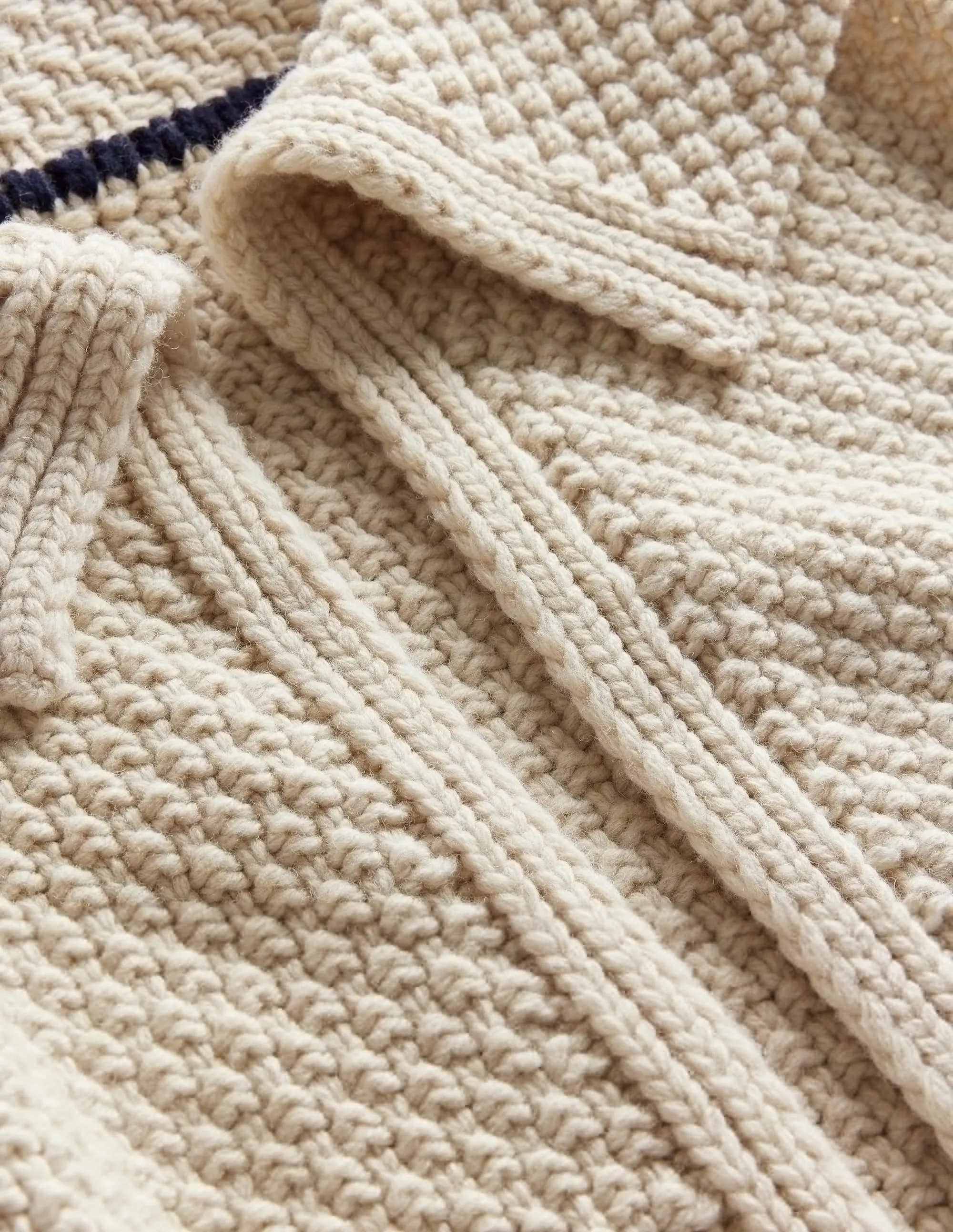 Textured Chunky Wool Coatigan-Shearling