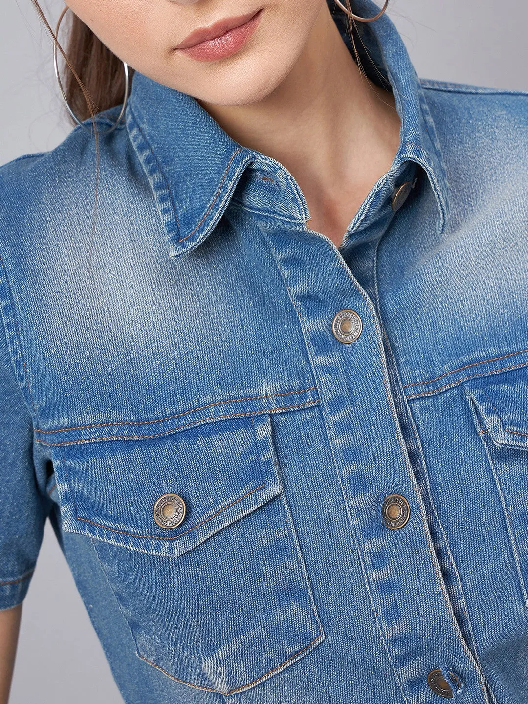 Trendy Denim Shirt Dress