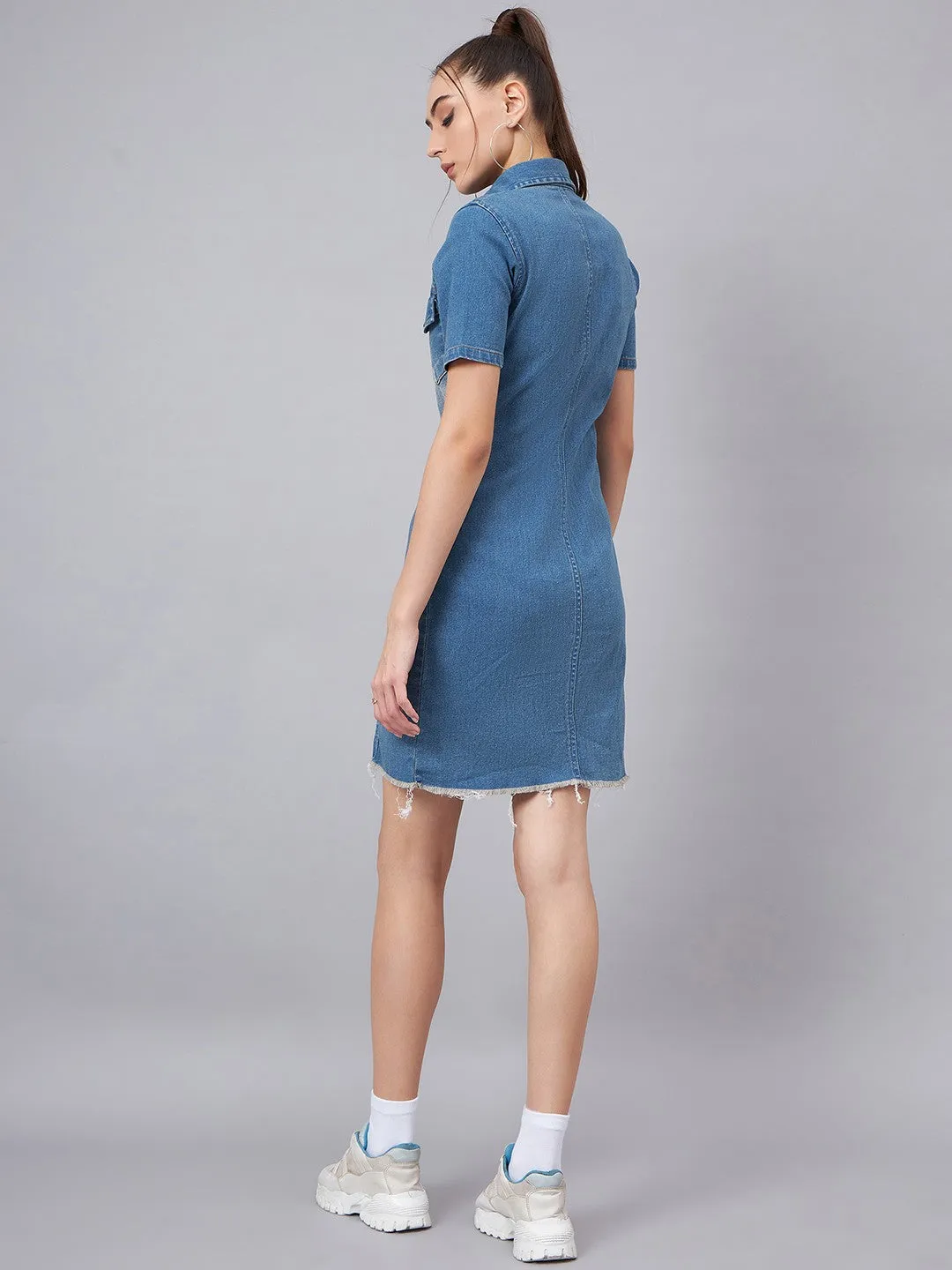Trendy Denim Shirt Dress