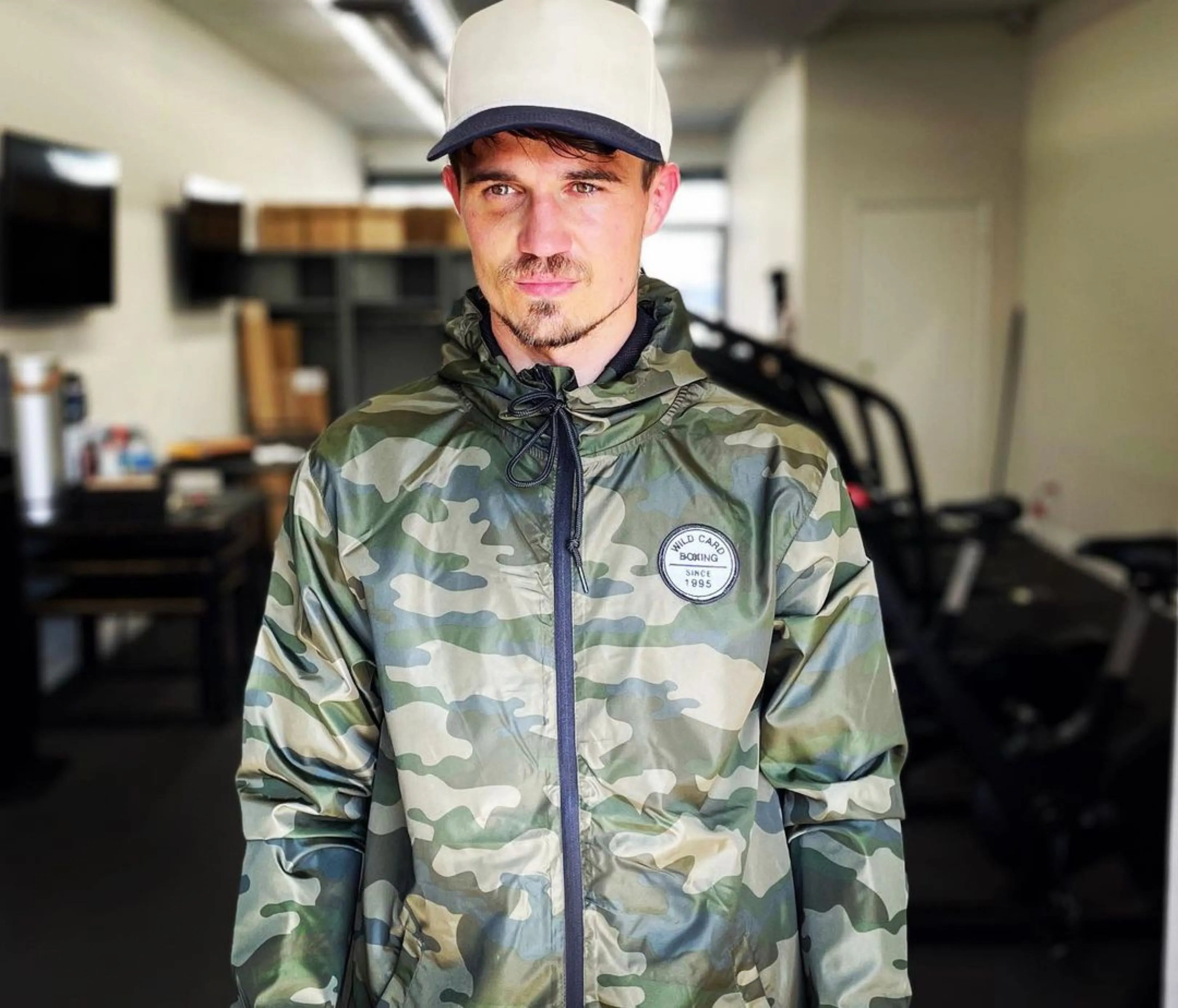 Wild Card Boxing Old School Logo Windbreaker - Green Camo
