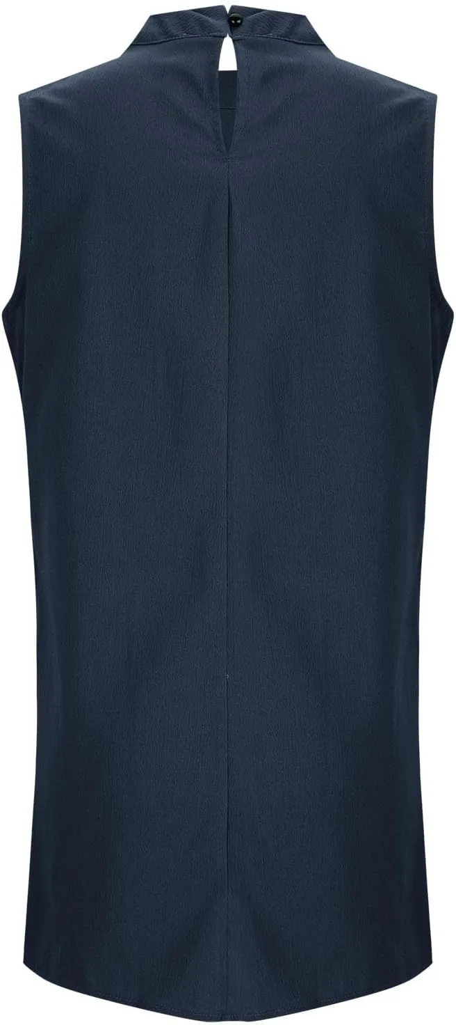 Womens Asymmetric Tops Dressy Casual Sleeveless Mock Neck Tank Tops Loose Fit Solid Flowy Tunic Shirts Cute Work Tees