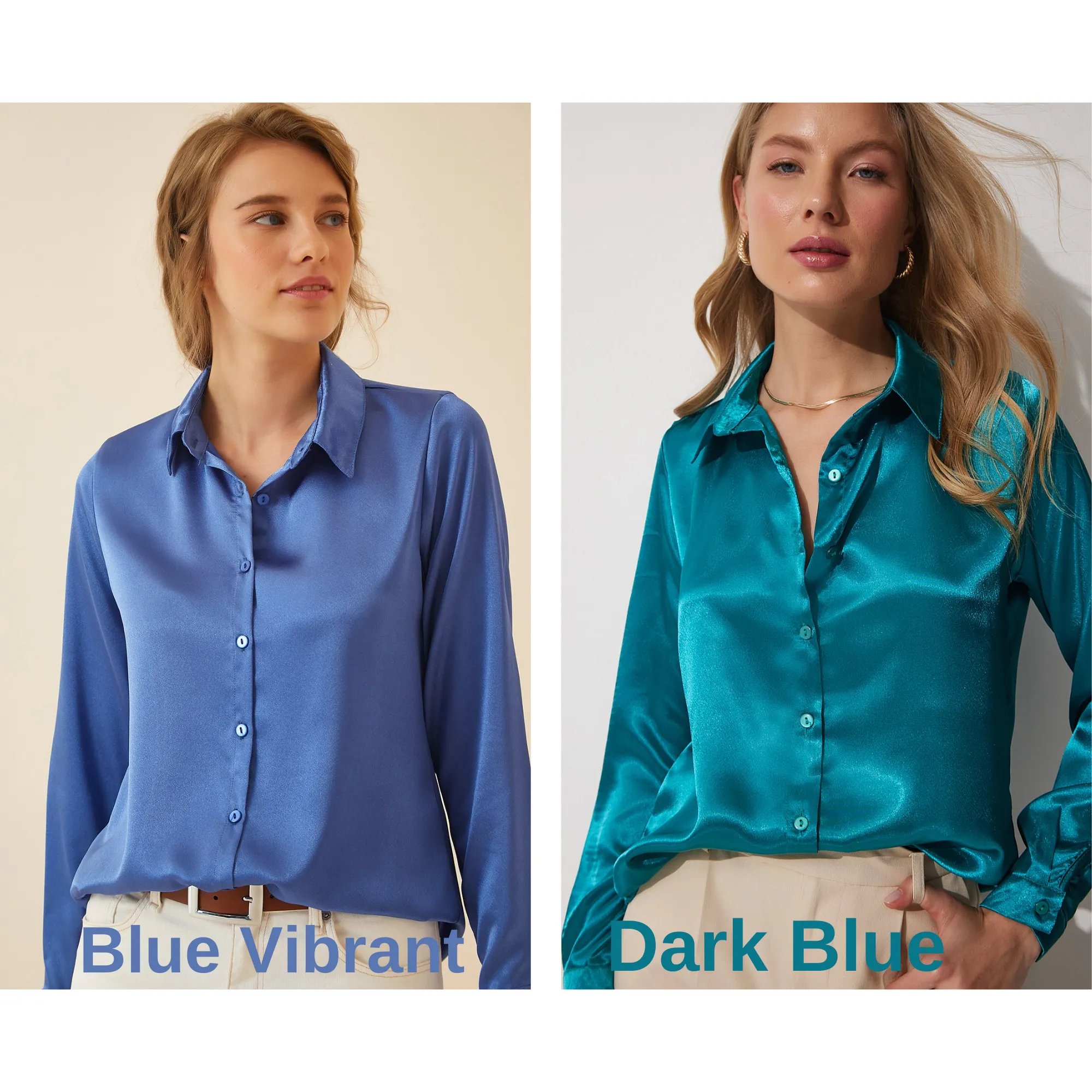 Women's Light Flowy Satin Surface Woman Blouse,  Satin Blouse,Gift For Her,Cotton Blouse,Boho Blouse,Satin Long Sleeve Womens Blouse 1