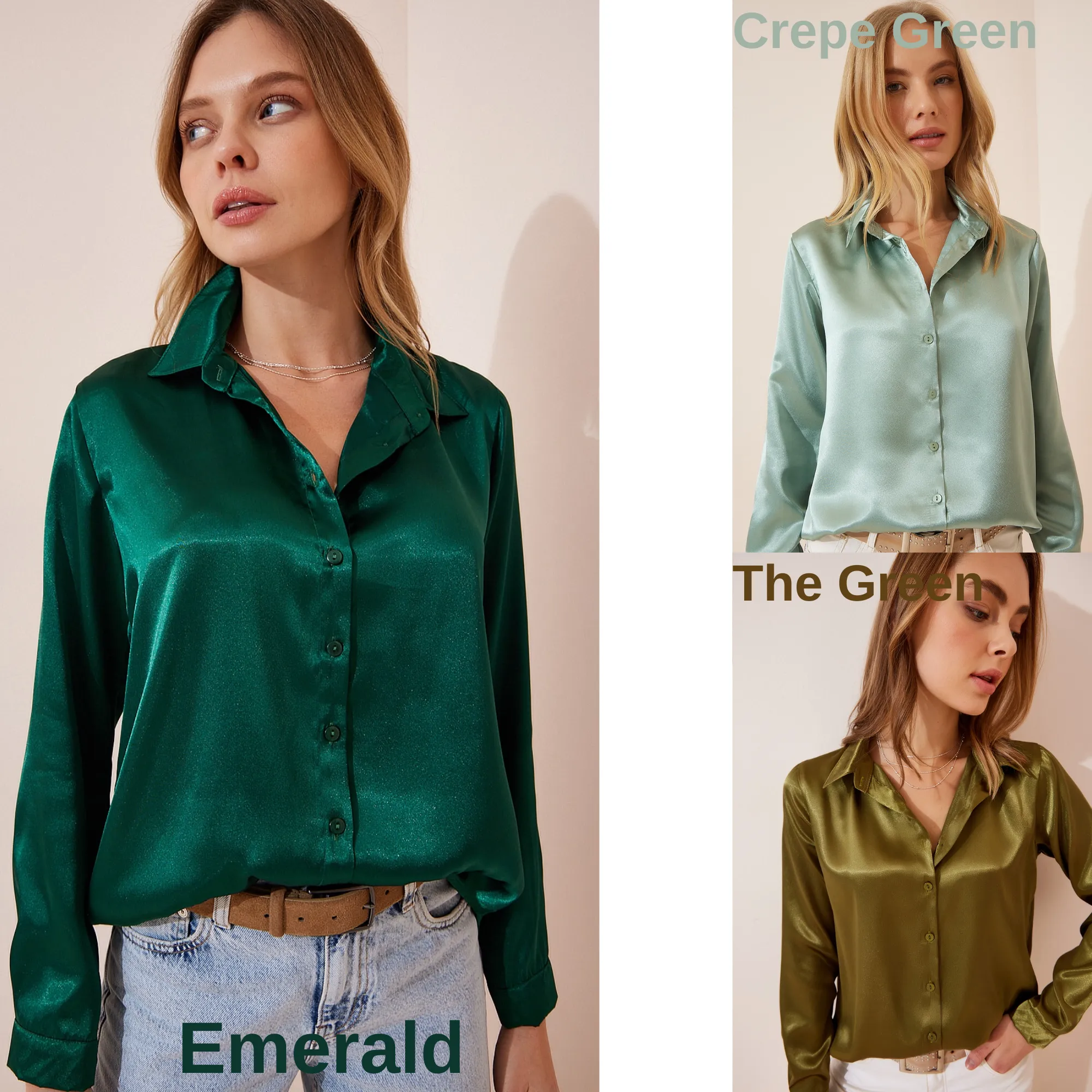 Women's Light Flowy Satin Surface Woman Blouse,  Satin Blouse,Gift For Her,Cotton Blouse,Boho Blouse,Satin Long Sleeve Womens Blouse 1