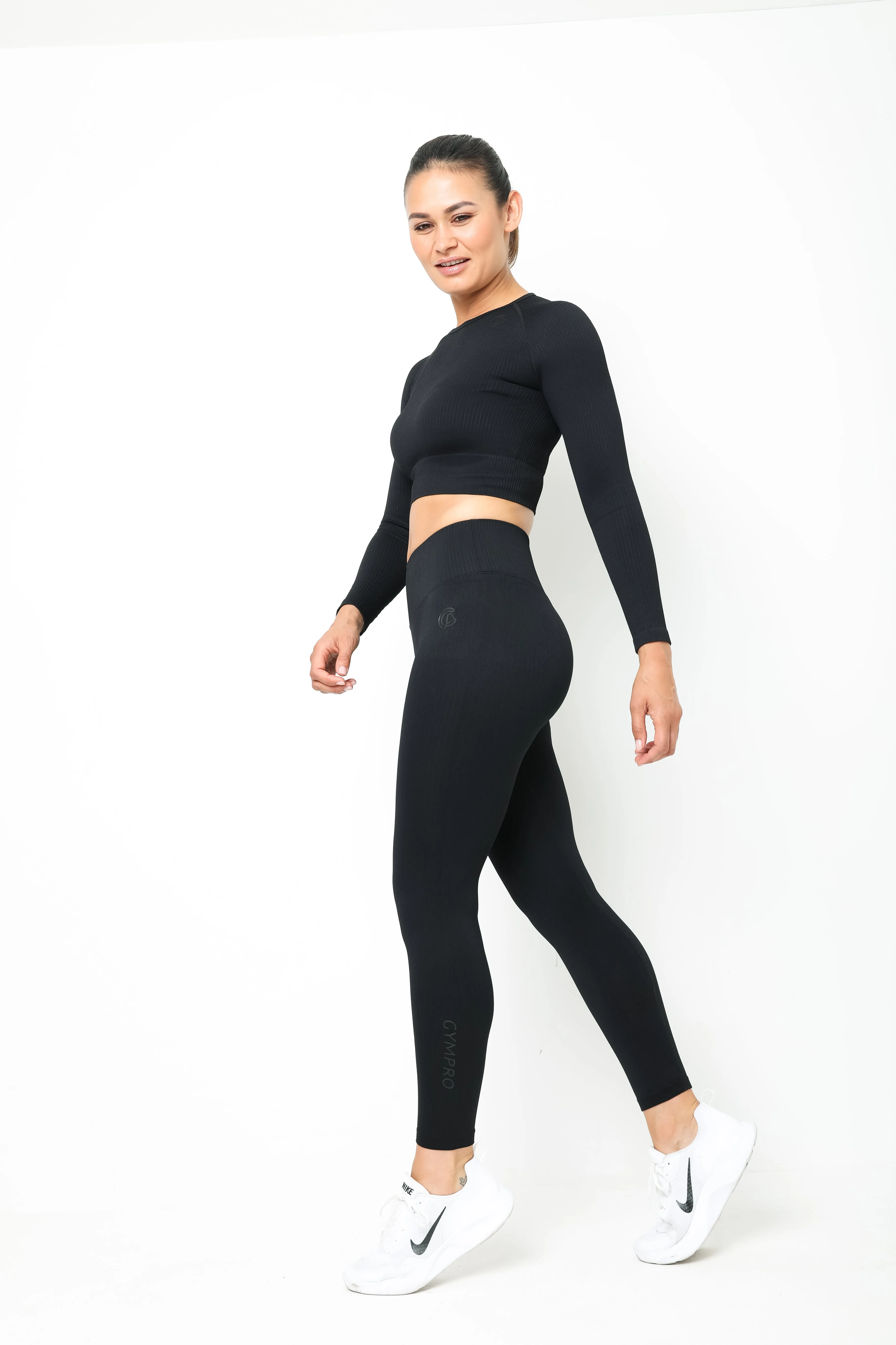 Womens - Lili Ribbed Seamless Leggings - Black