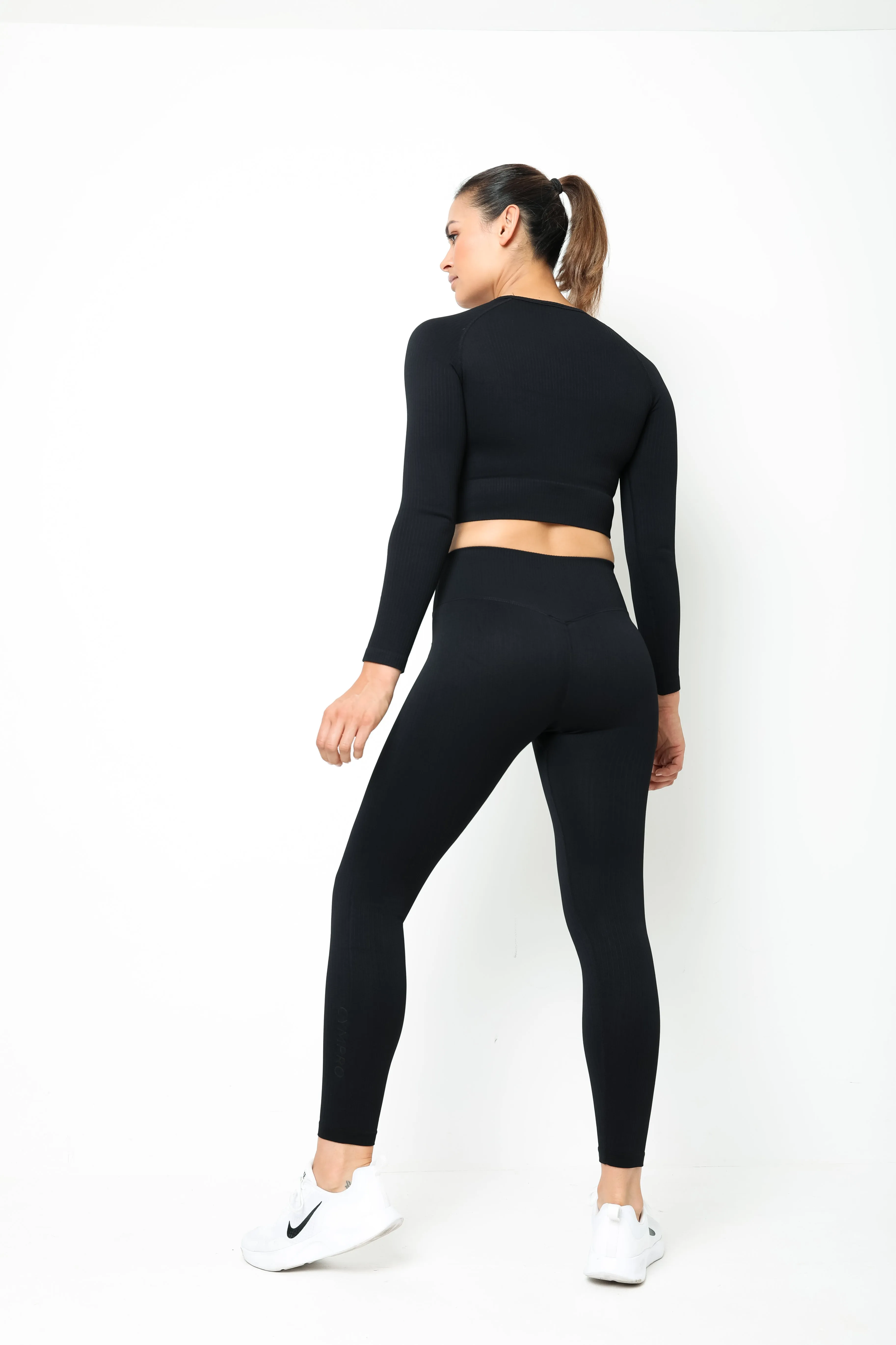 Womens - Lili Ribbed Seamless Leggings - Black