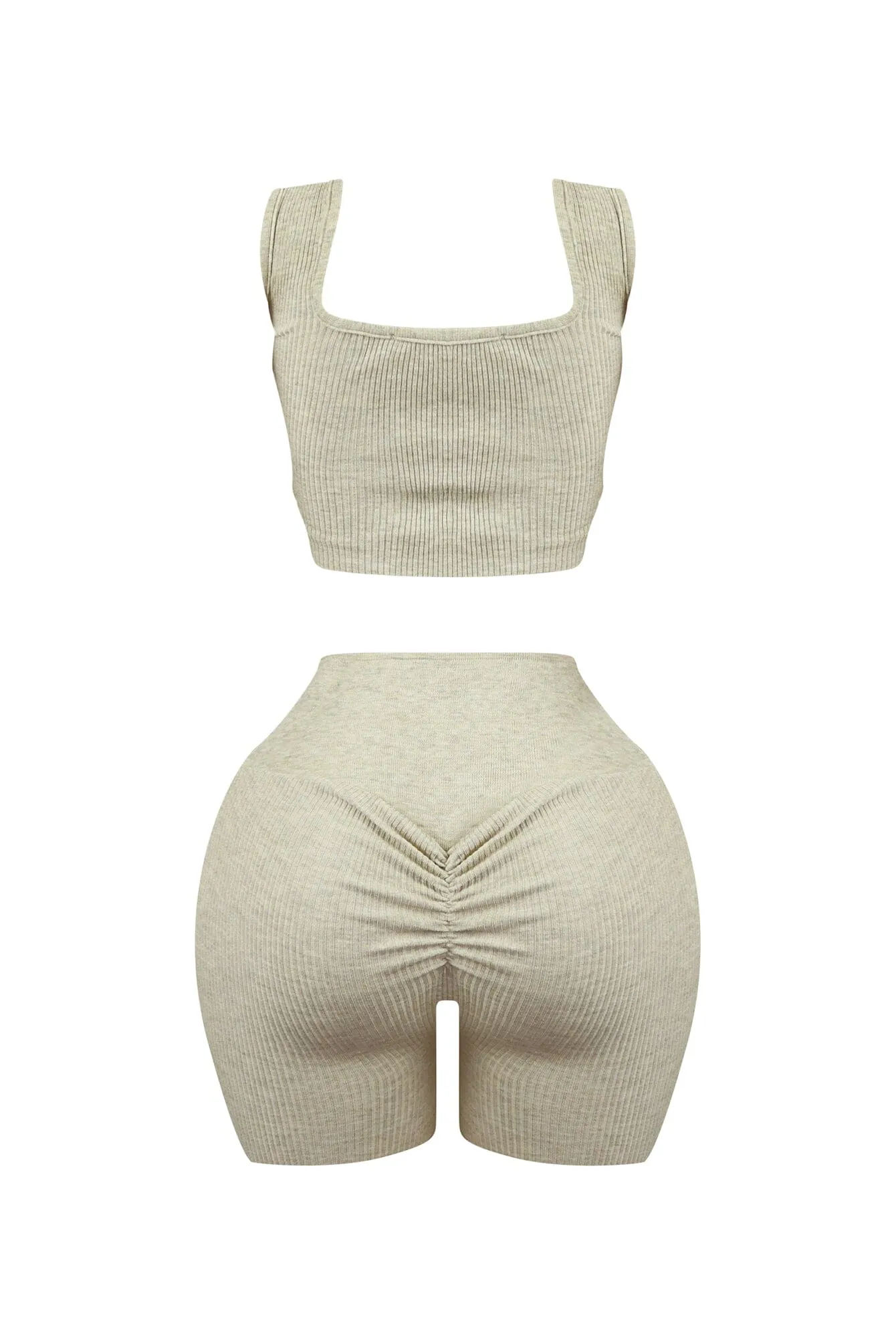 XO Ribbed Knit Tank Top & Shorts SET