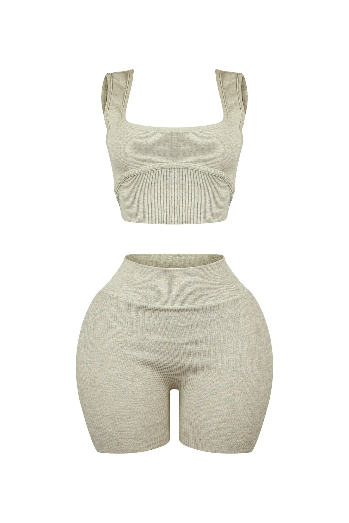 XO Ribbed Knit Tank Top & Shorts SET